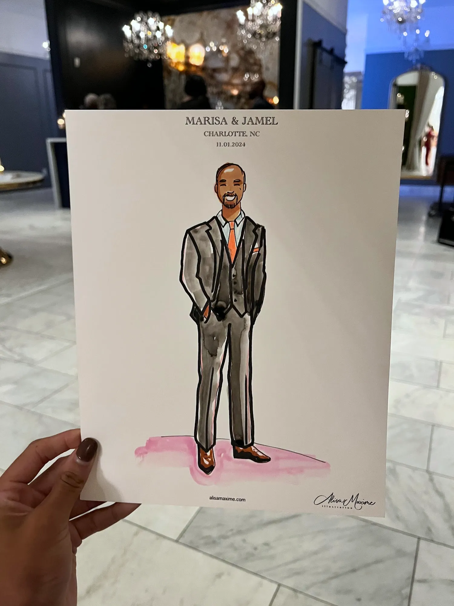 Live fashion sketch 15 from A Romantic Evening at the Crystal Ballroom in Charlotte