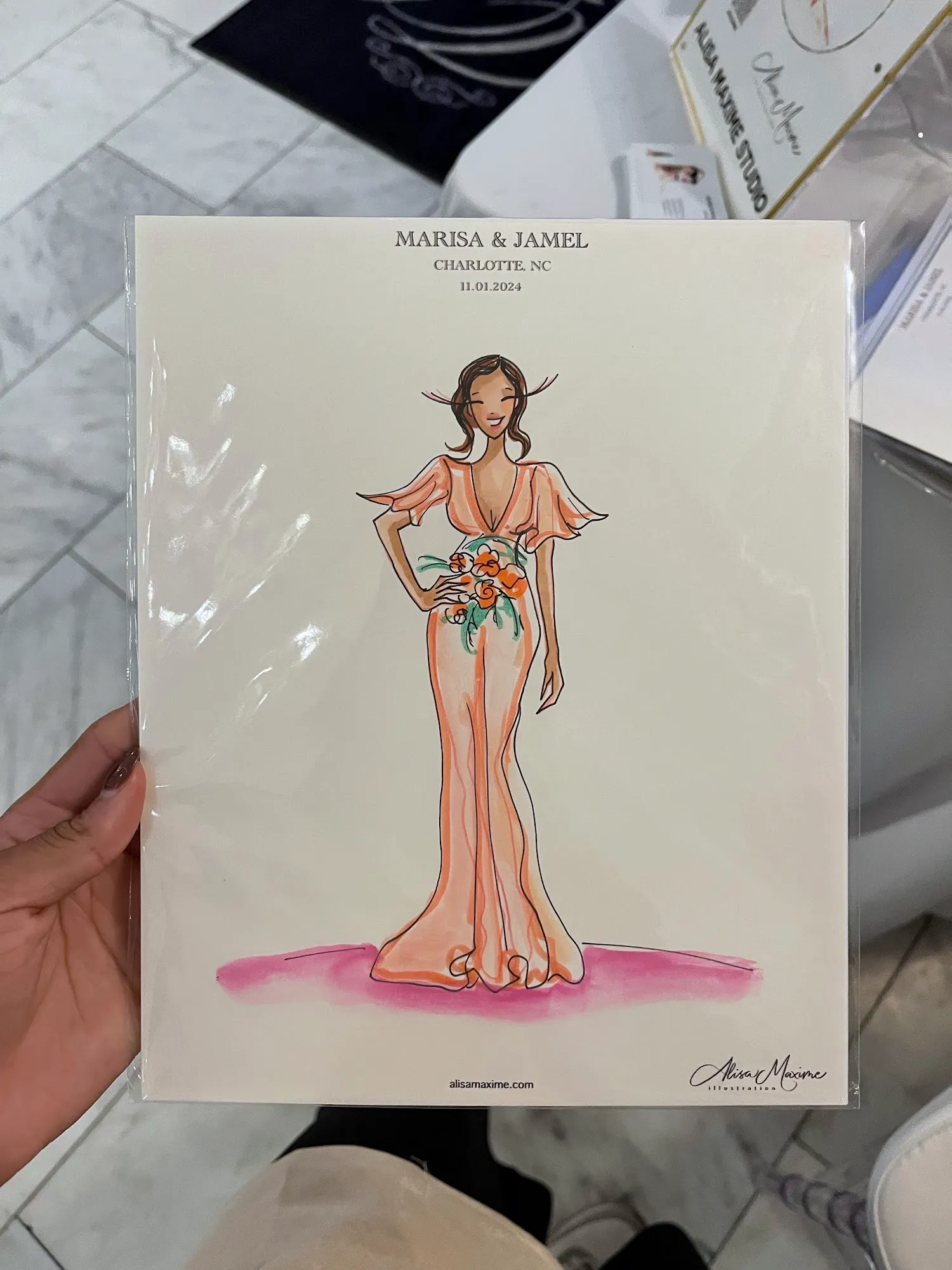 Live fashion sketch 10 from A Romantic Evening at the Crystal Ballroom in Charlotte