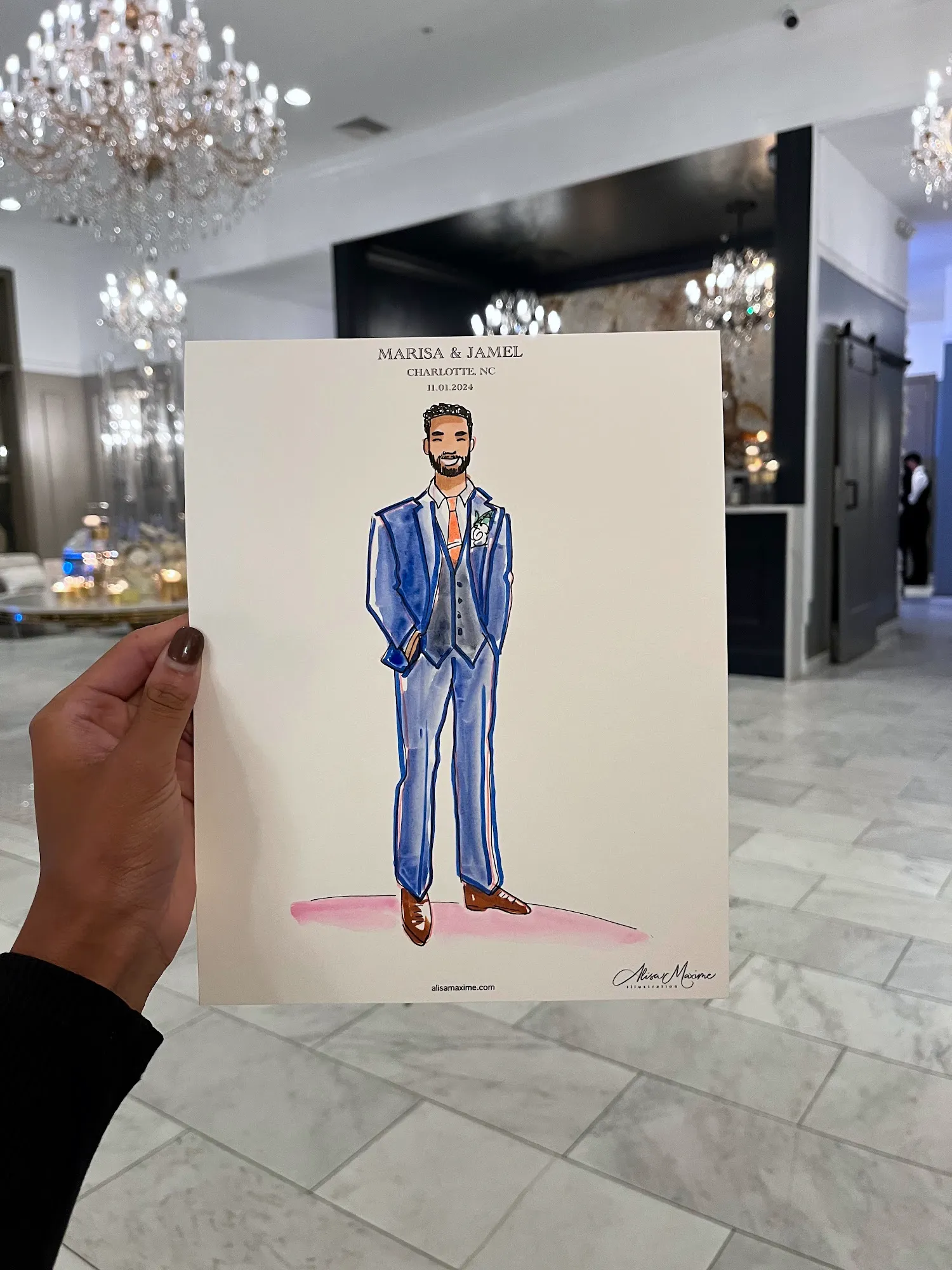 Live fashion sketch 13 from A Romantic Evening at the Crystal Ballroom in Charlotte