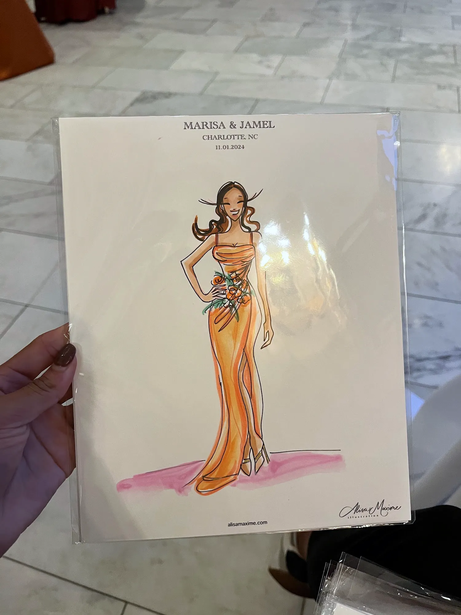 Live fashion sketch 8 from A Romantic Evening at the Crystal Ballroom in Charlotte