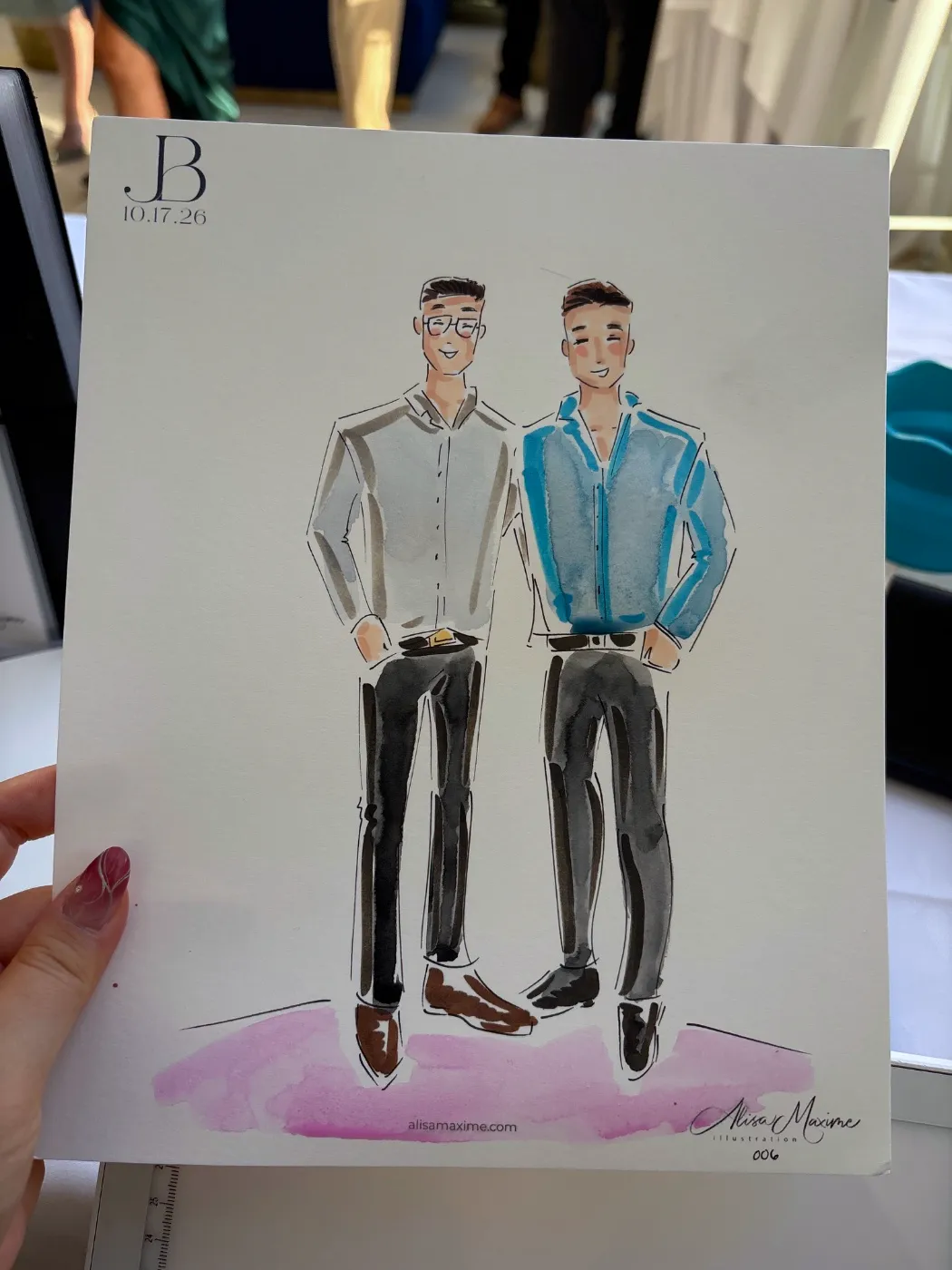 Live fashion sketch 6 from Wedding at Surf & Sand Laguna Beach