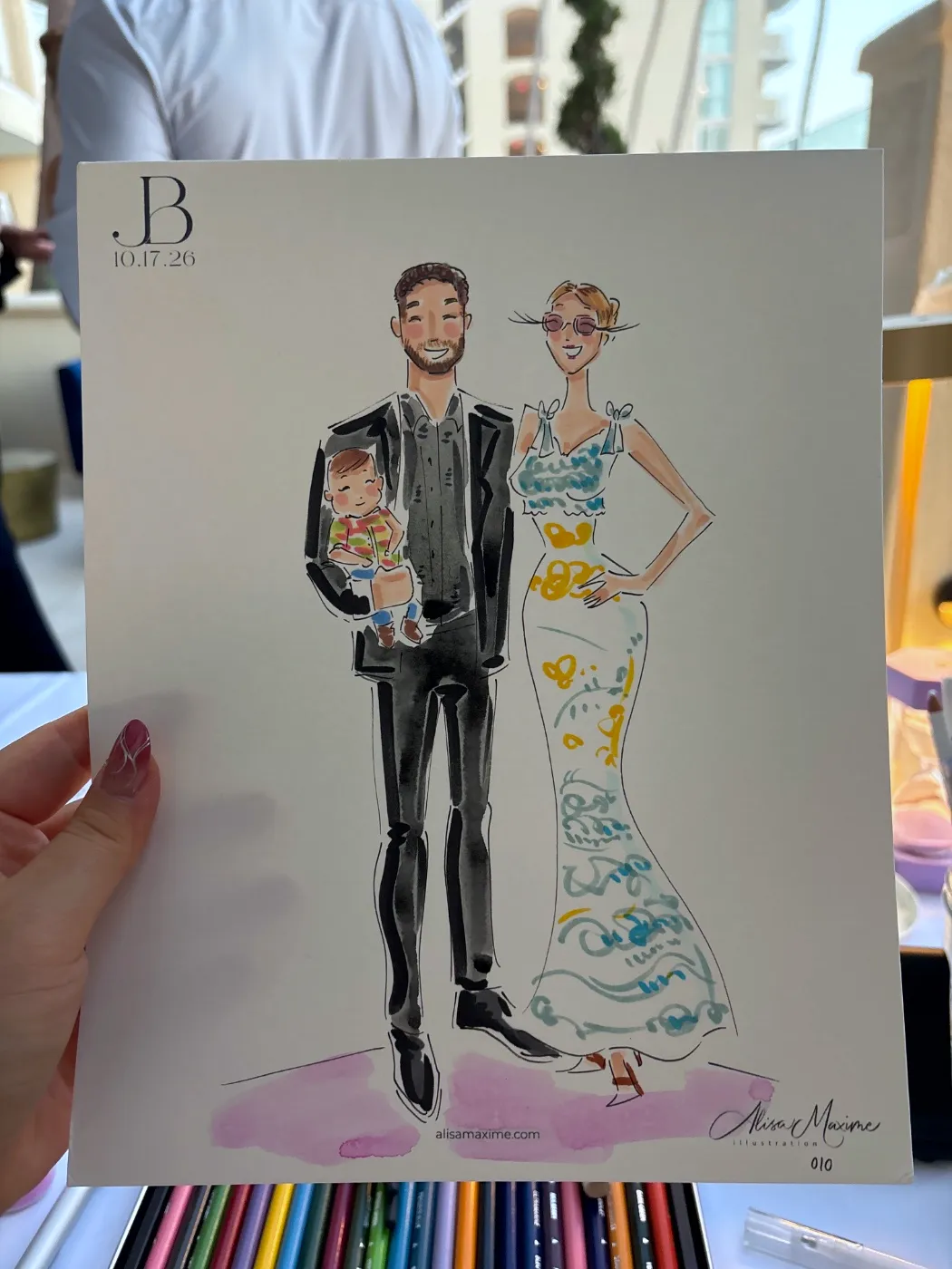Live fashion sketch 10 from Wedding at Surf & Sand Laguna Beach