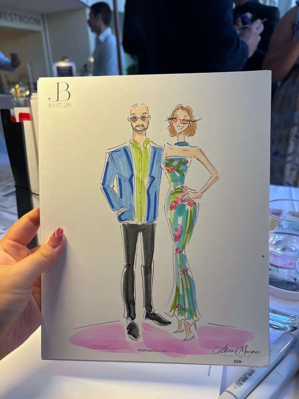 Live fashion sketch 7 from Wedding at Surf & Sand Laguna Beach