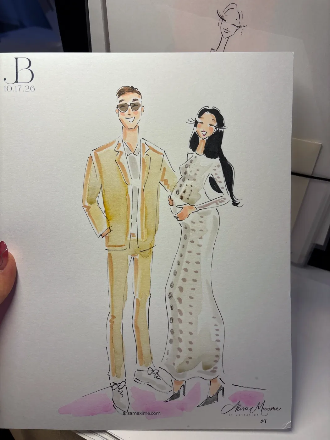 Live fashion sketch 11 from Wedding at Surf & Sand Laguna Beach