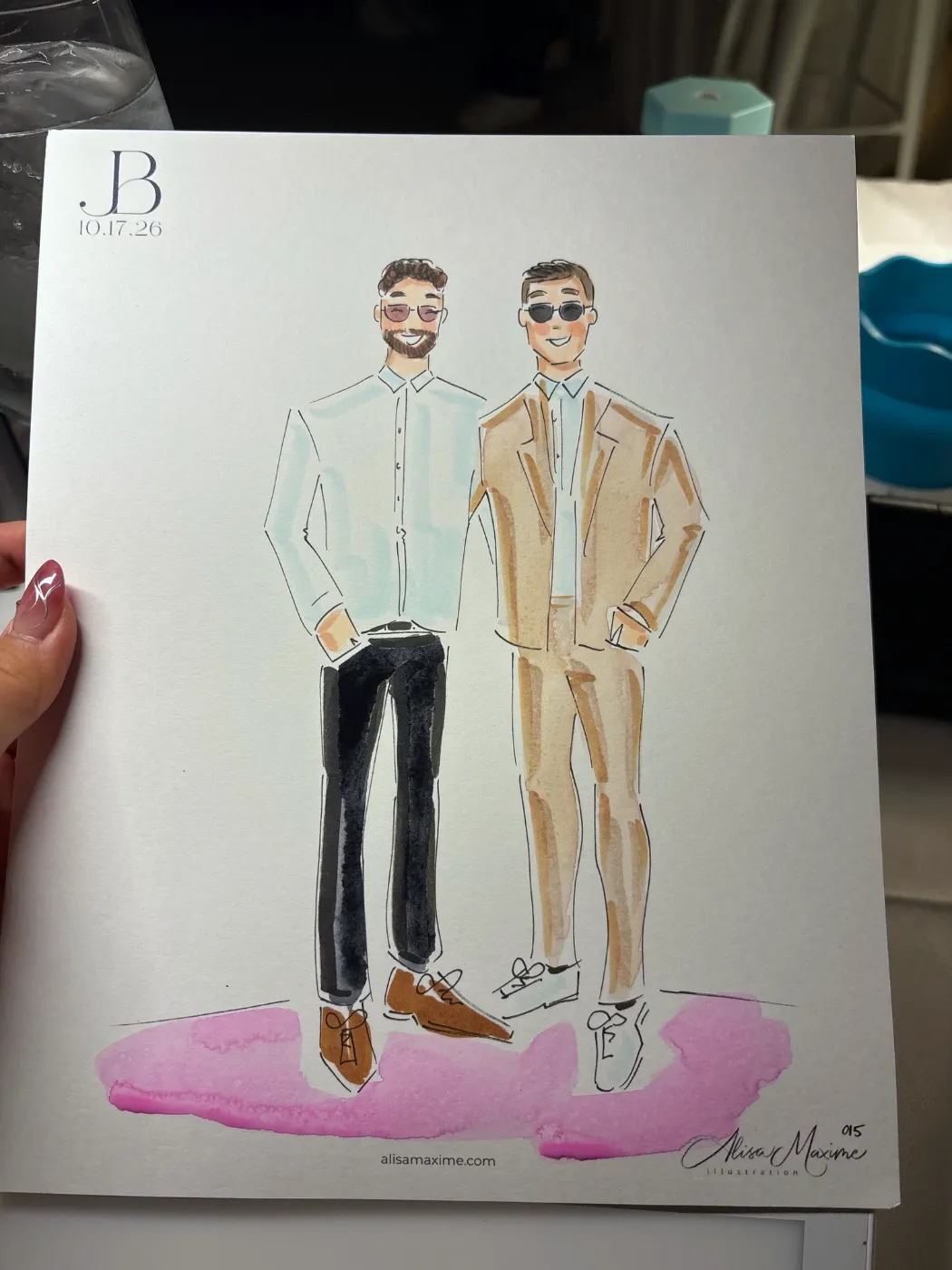 Live fashion sketch 15 from Wedding at Surf & Sand Laguna Beach