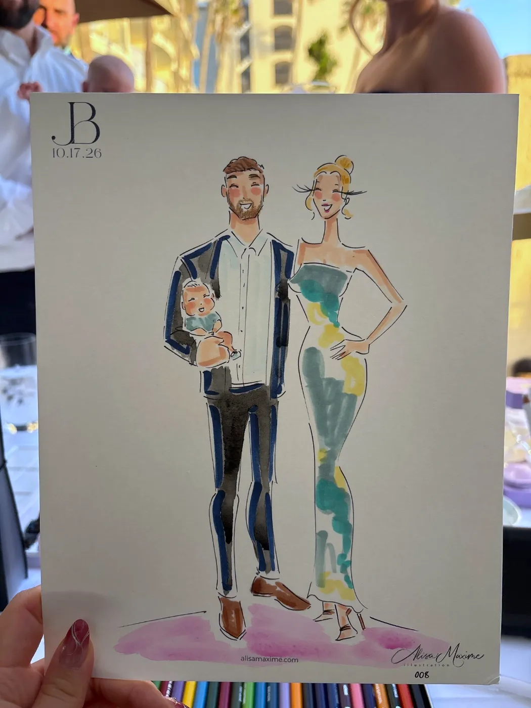 Live fashion sketch 8 from Wedding at Surf & Sand Laguna Beach