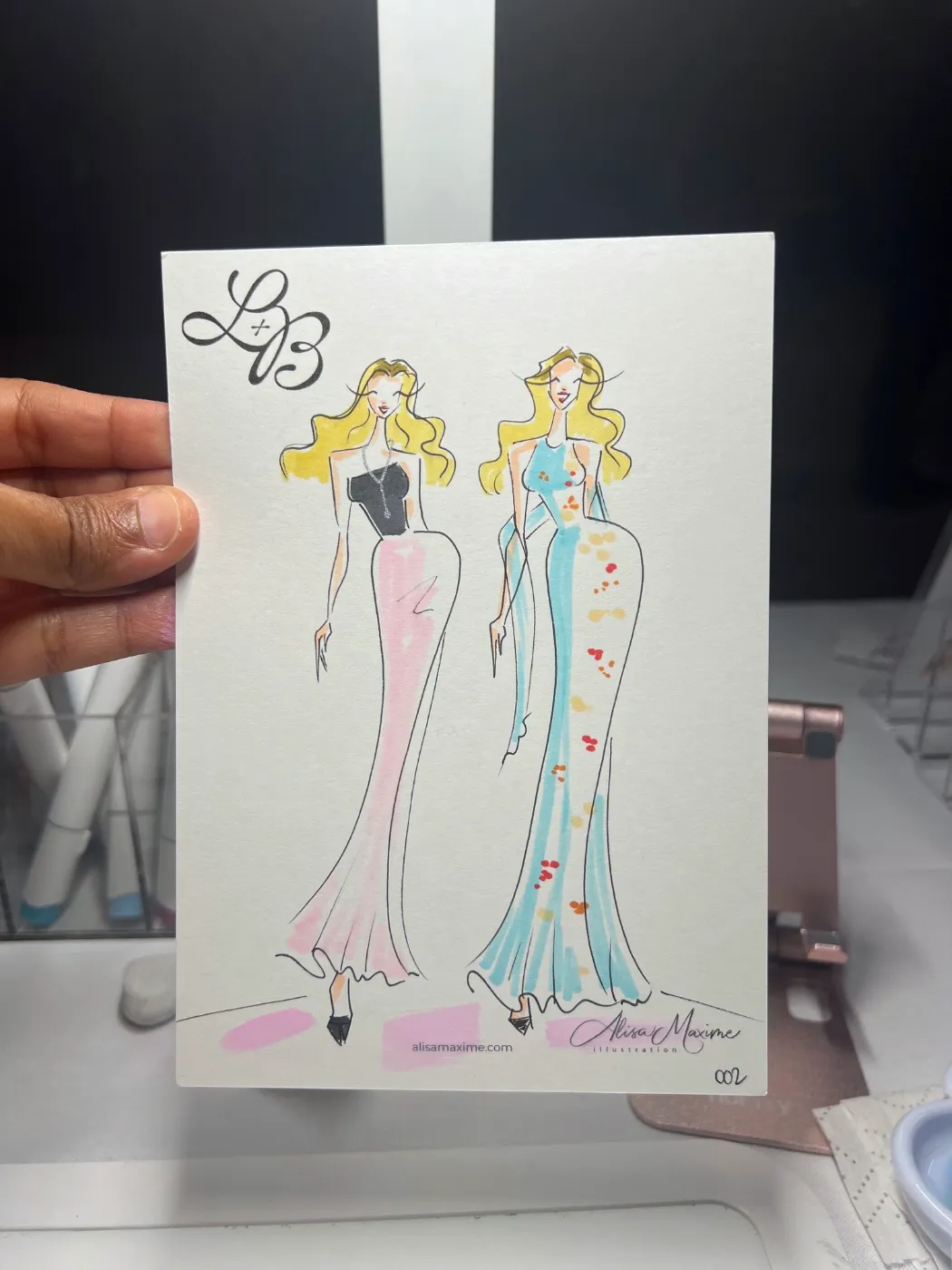 Live fashion sketch 2 from Wedding at Parker Palm Springs
