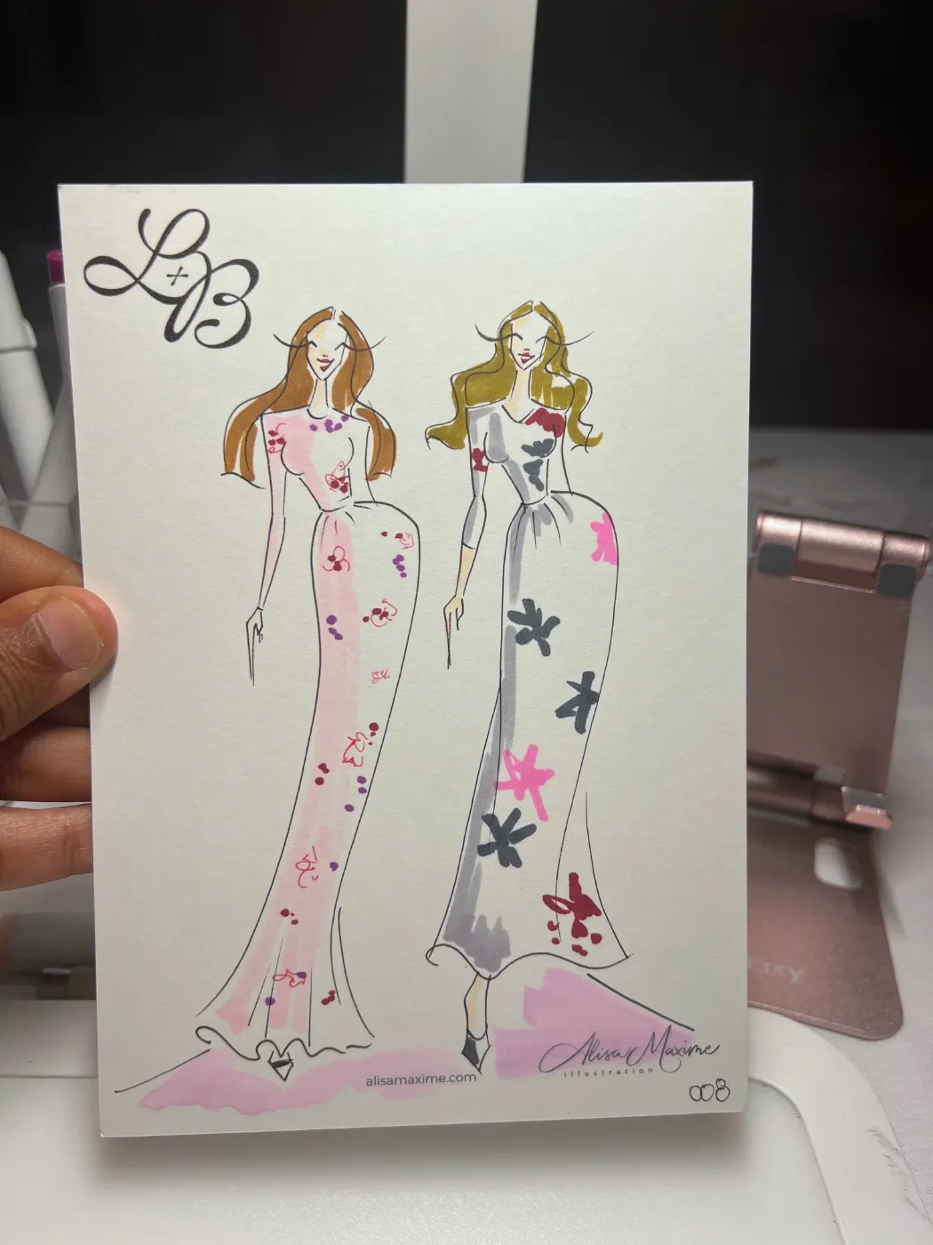 Live fashion sketch 8 from Wedding at Parker Palm Springs