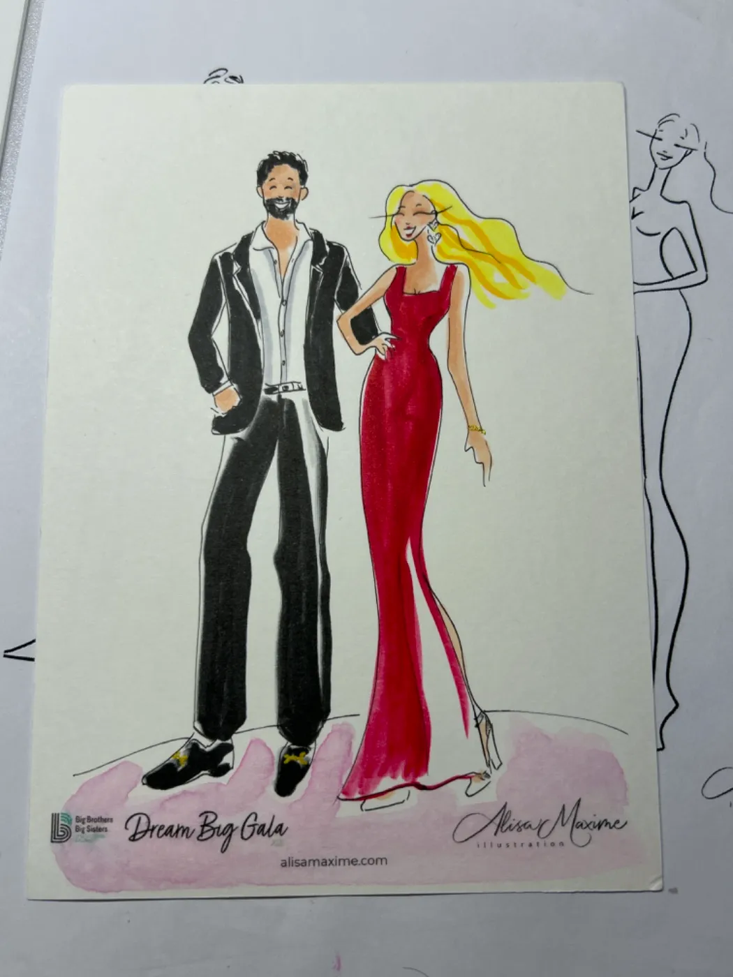 Live fashion sketch 2 from Gala at Westchester Country Club, Rye