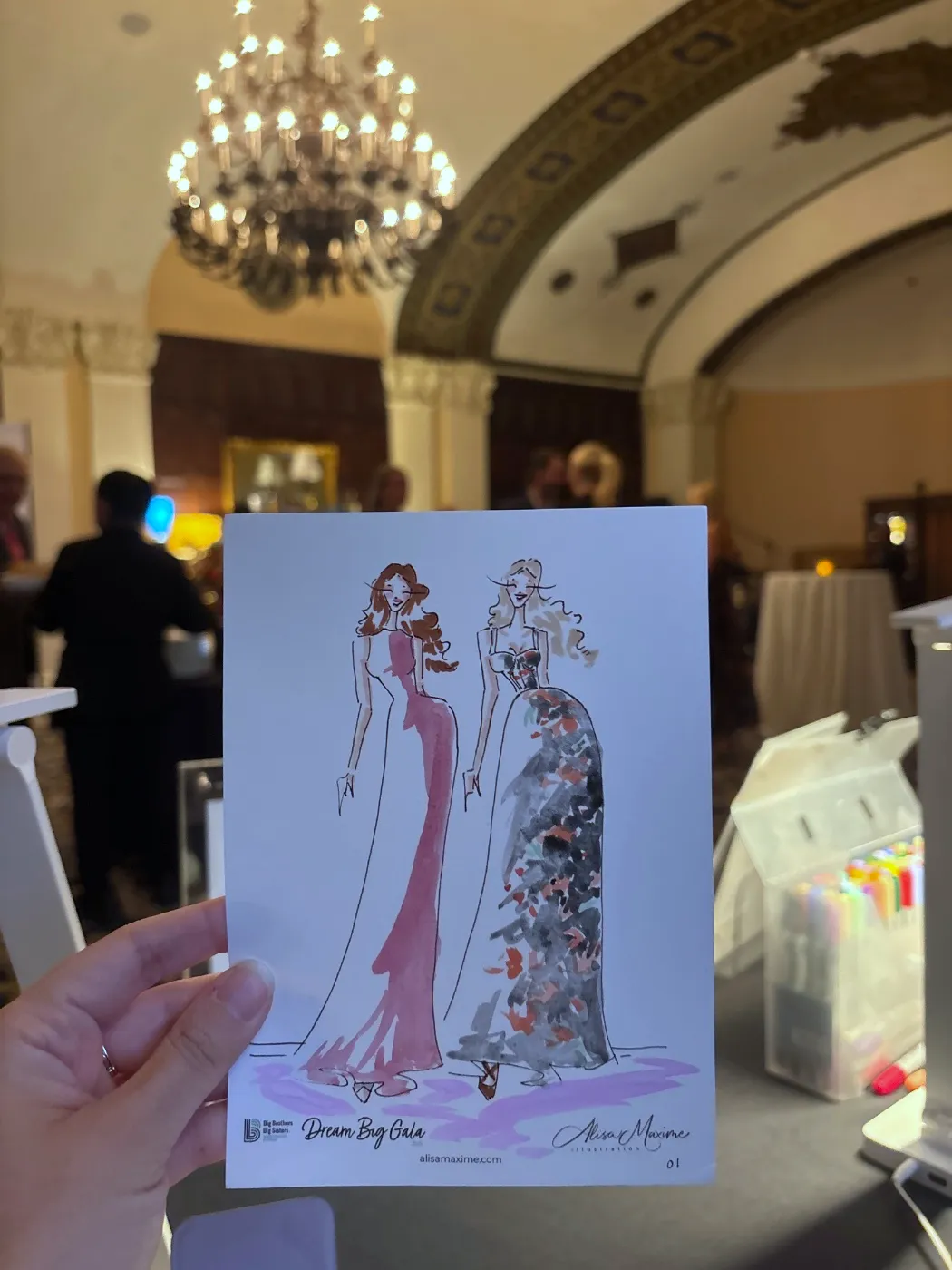 Live sketch from Gala at Westchester Country Club, Rye