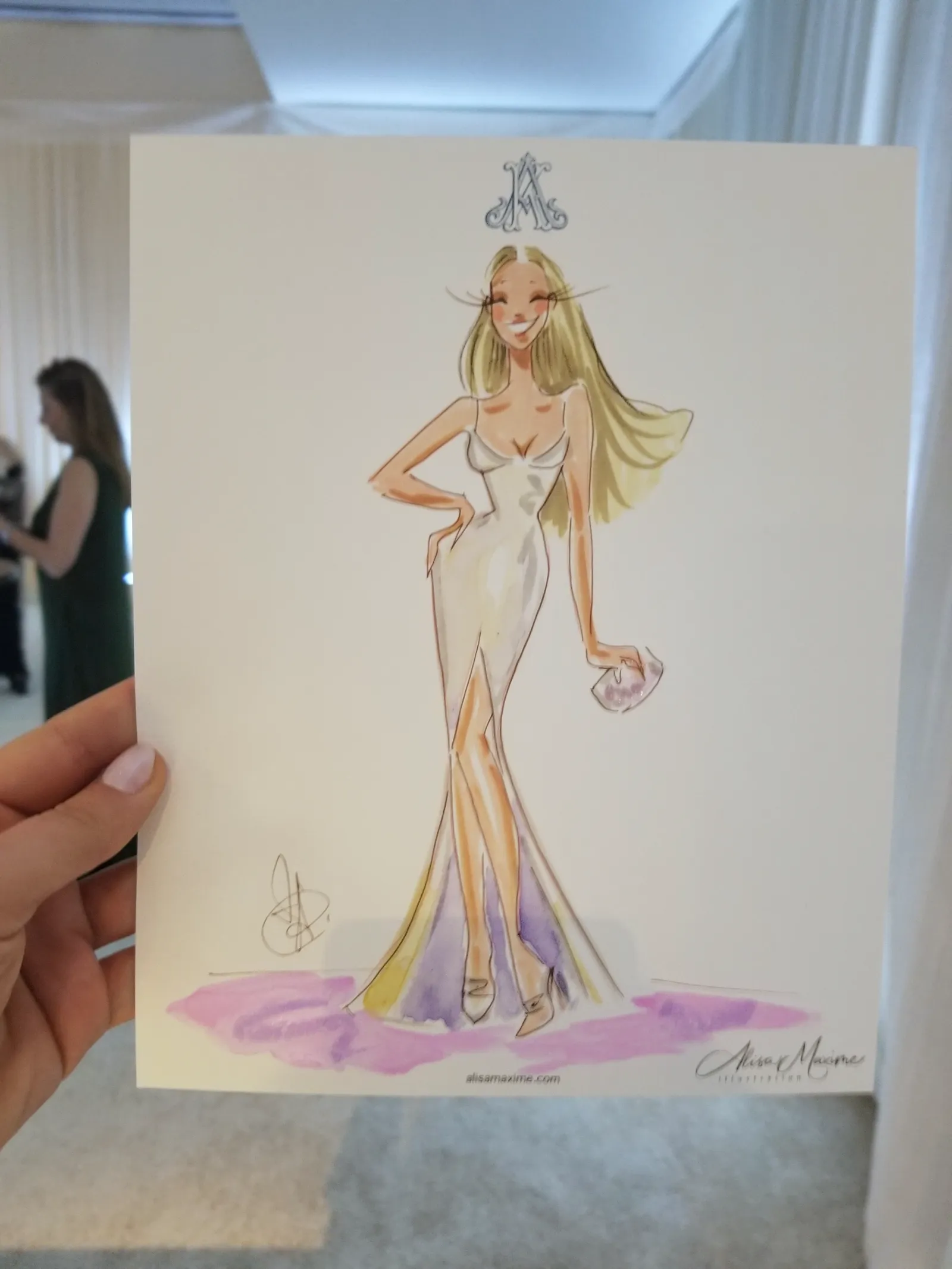 Live fashion sketch 12 from Wedding Celebration at Barton Creek Resort, Austin