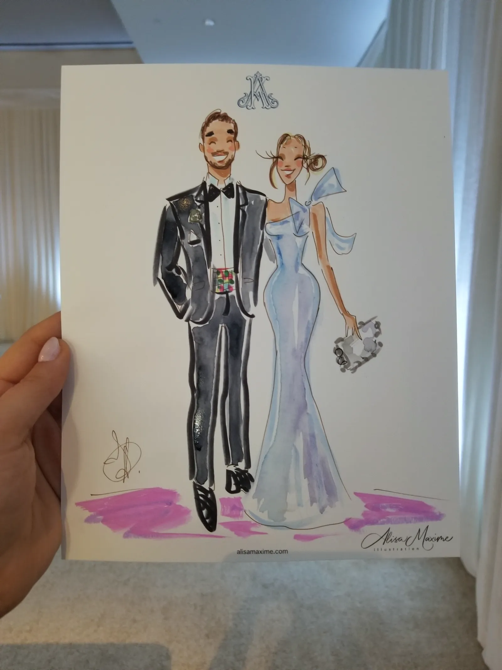 Live fashion sketch 5 from Wedding Celebration at Barton Creek Resort, Austin