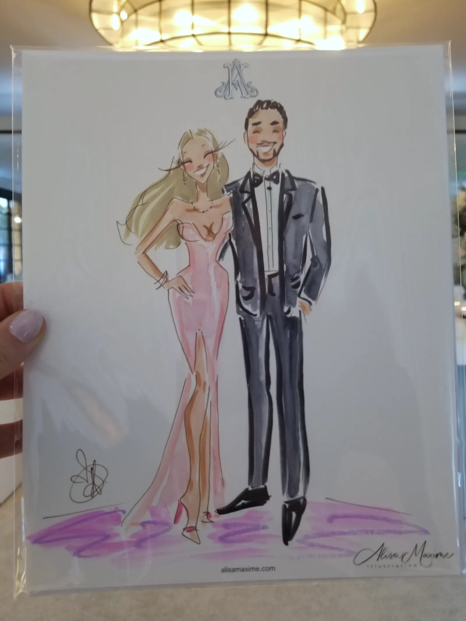 Live fashion sketch 2 from Wedding Celebration at Barton Creek Resort, Austin
