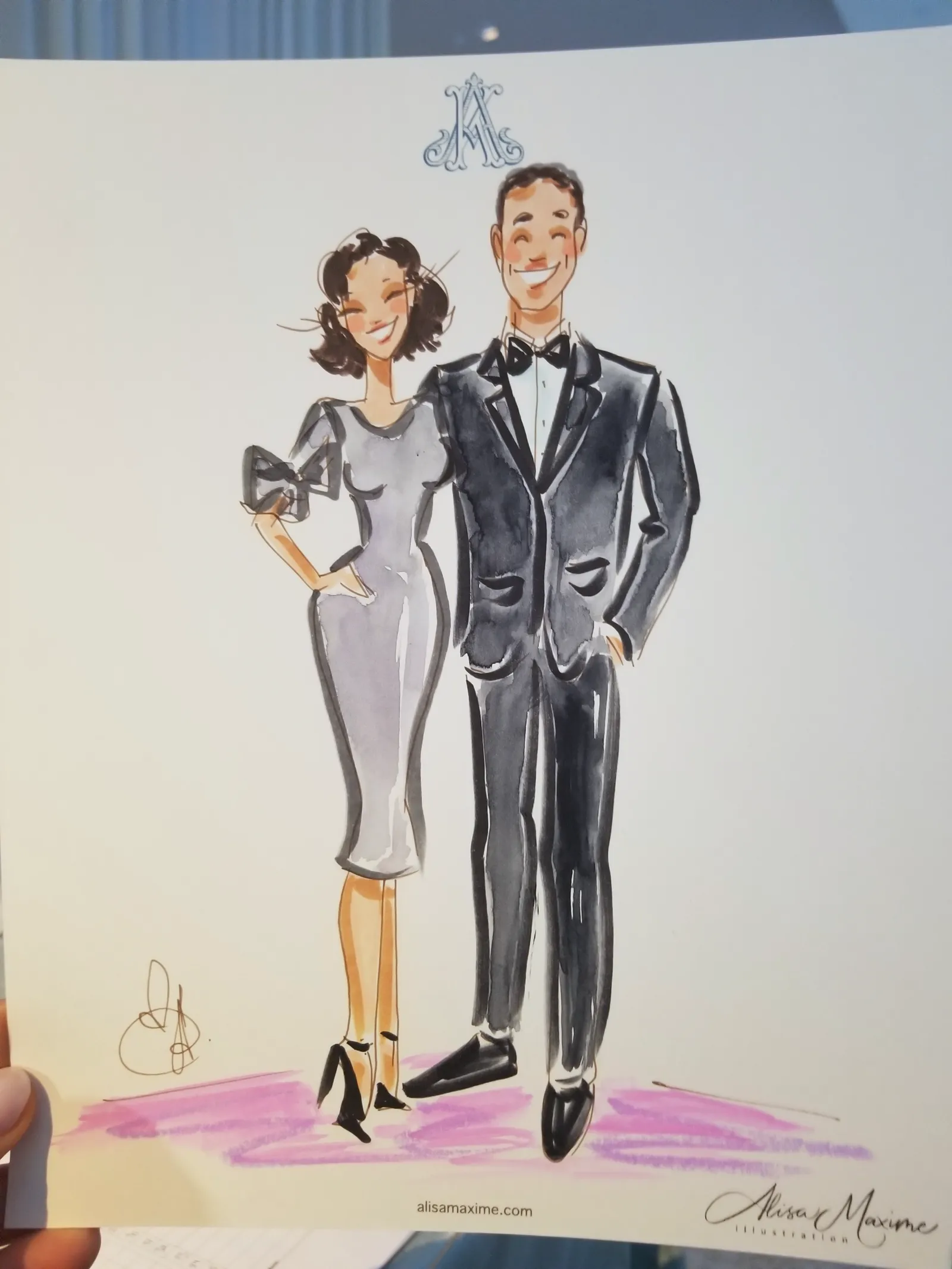 Live fashion sketch 4 from Wedding Celebration at Barton Creek Resort, Austin