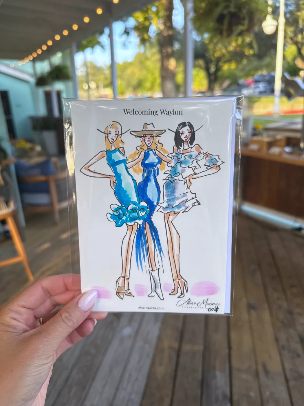 Live fashion sketch 2 from Baby Shower at Quince Lakehouse, Austin