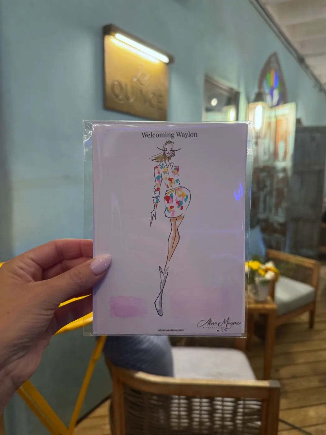 Live fashion sketch 14 from Baby Shower at Quince Lakehouse, Austin