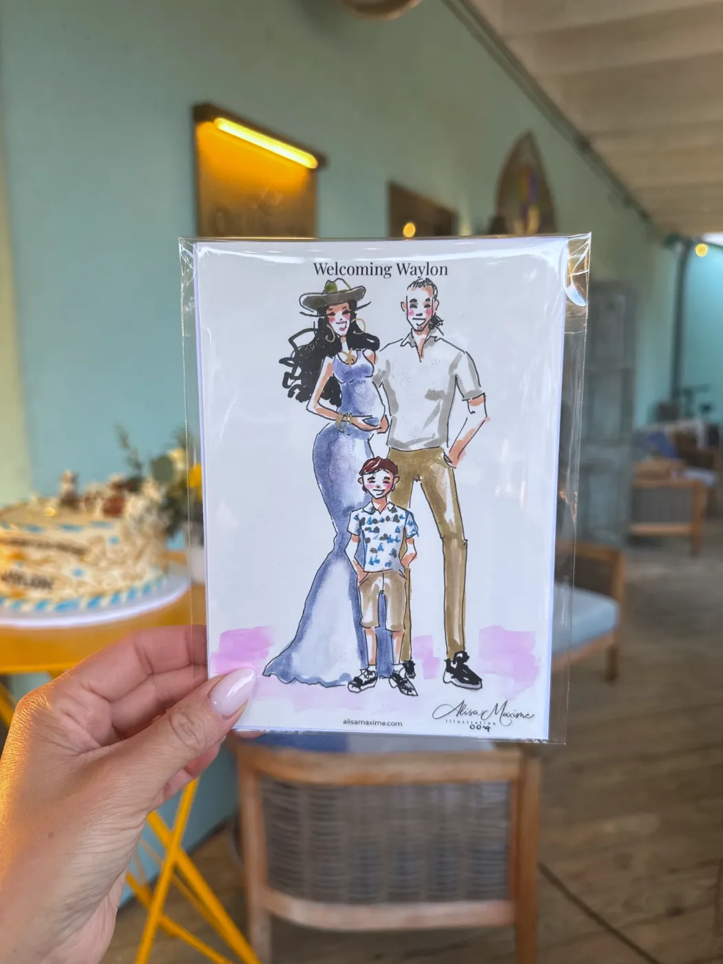 Live fashion sketch 6 from Baby Shower at Quince Lakehouse, Austin