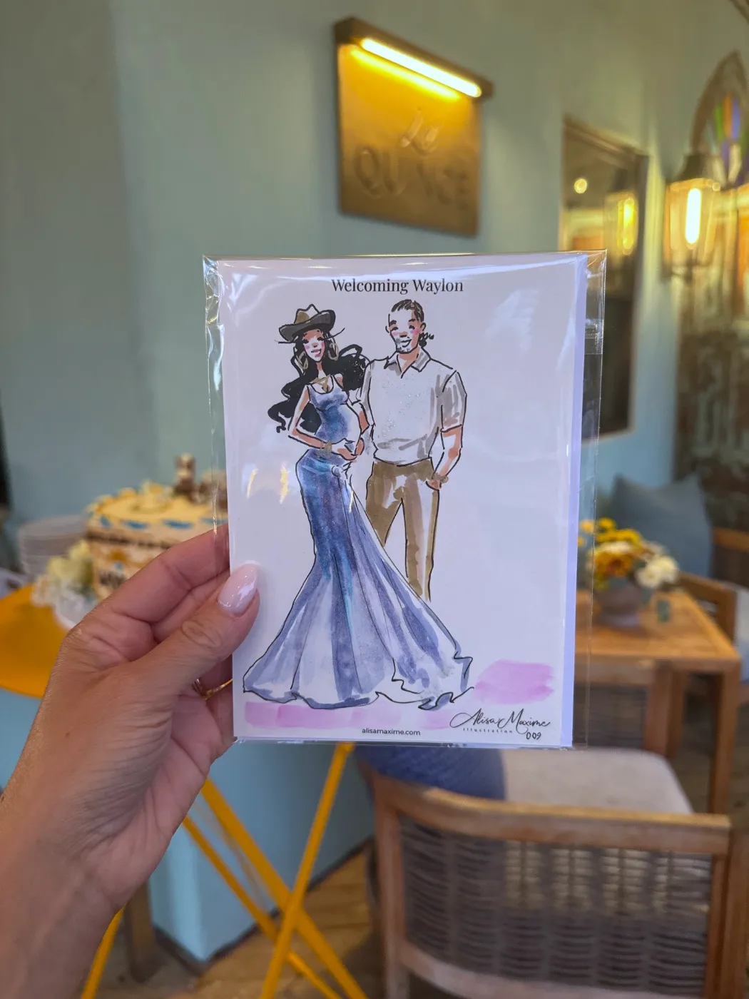 Live fashion sketch 7 from Baby Shower at Quince Lakehouse, Austin