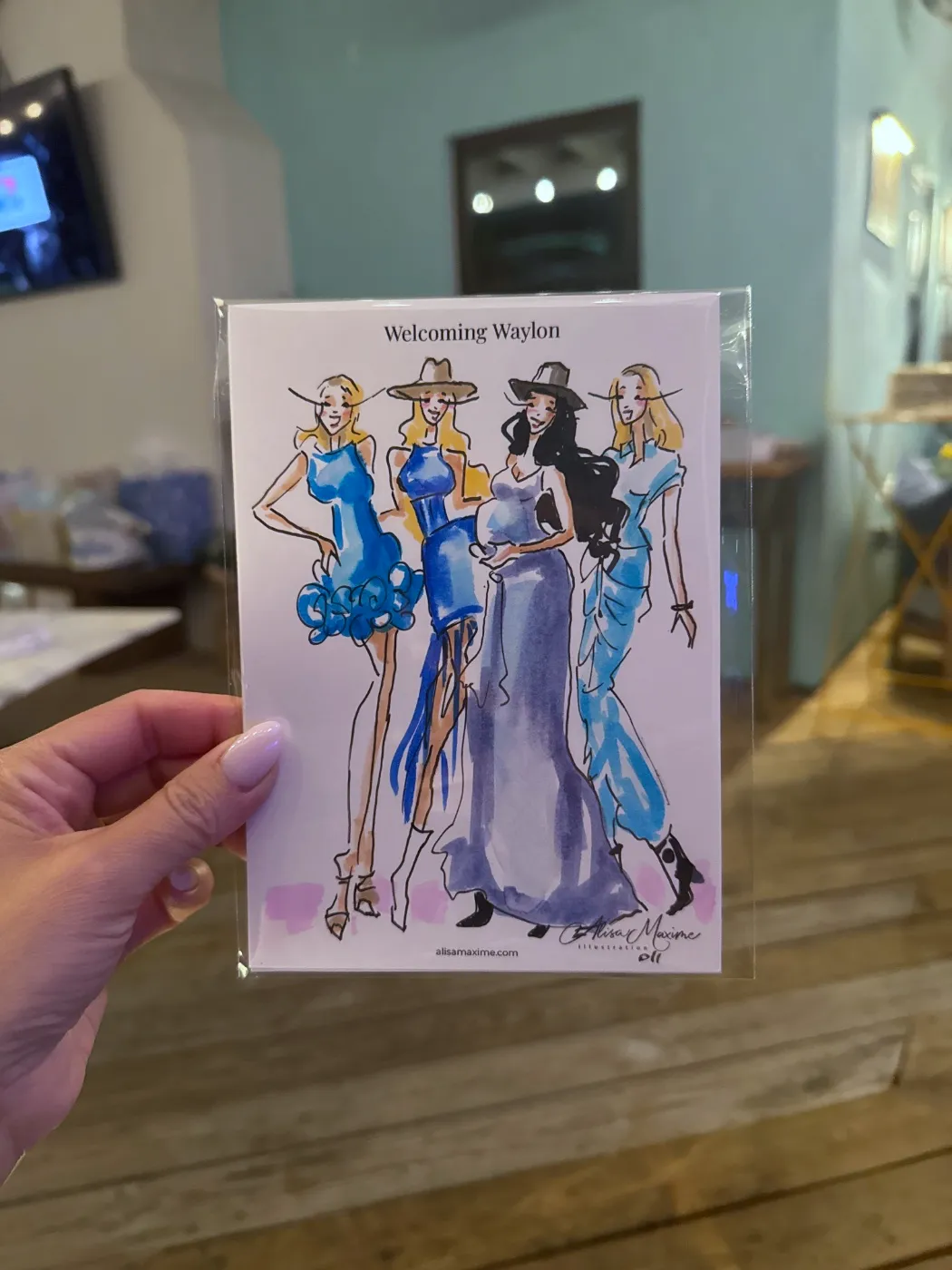 Live fashion sketch 9 from Baby Shower at Quince Lakehouse, Austin