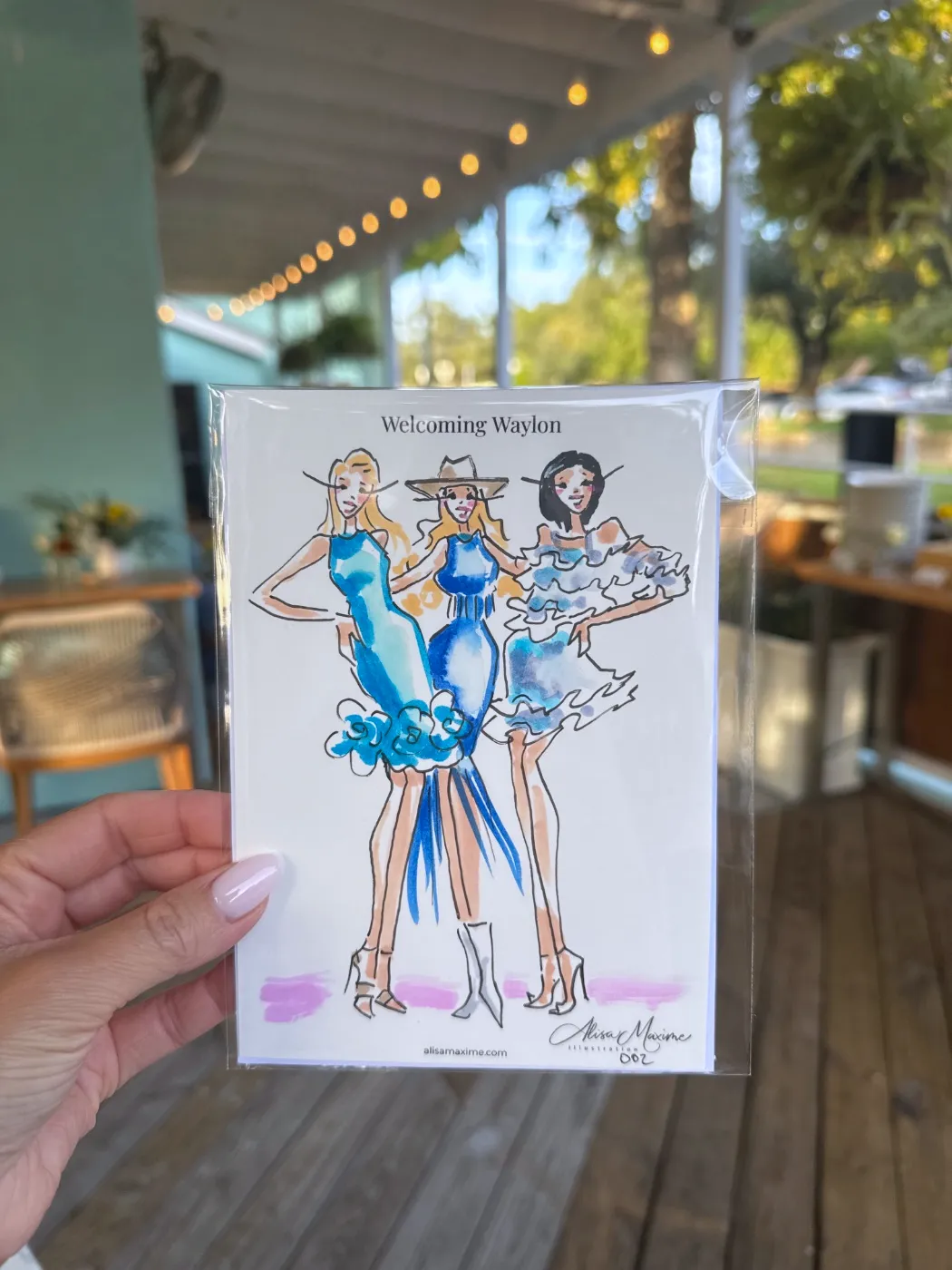Live fashion sketch 3 from Baby Shower at Quince Lakehouse, Austin