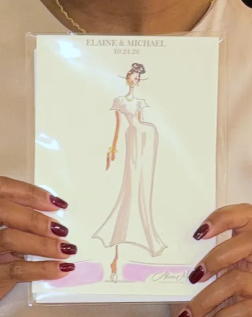 Live fashion sketch 3 from Wedding at Vellano Estate by Wedgewood Weddings, Chino Hills
