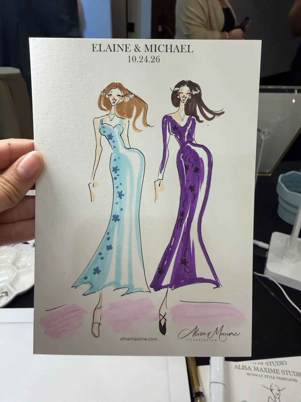 Live fashion sketch 14 from Wedding at Vellano Estate by Wedgewood Weddings, Chino Hills