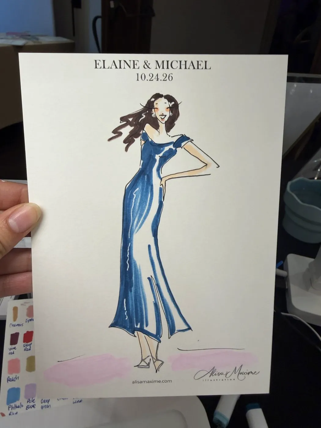Live fashion sketch 16 from Wedding at Vellano Estate by Wedgewood Weddings, Chino Hills