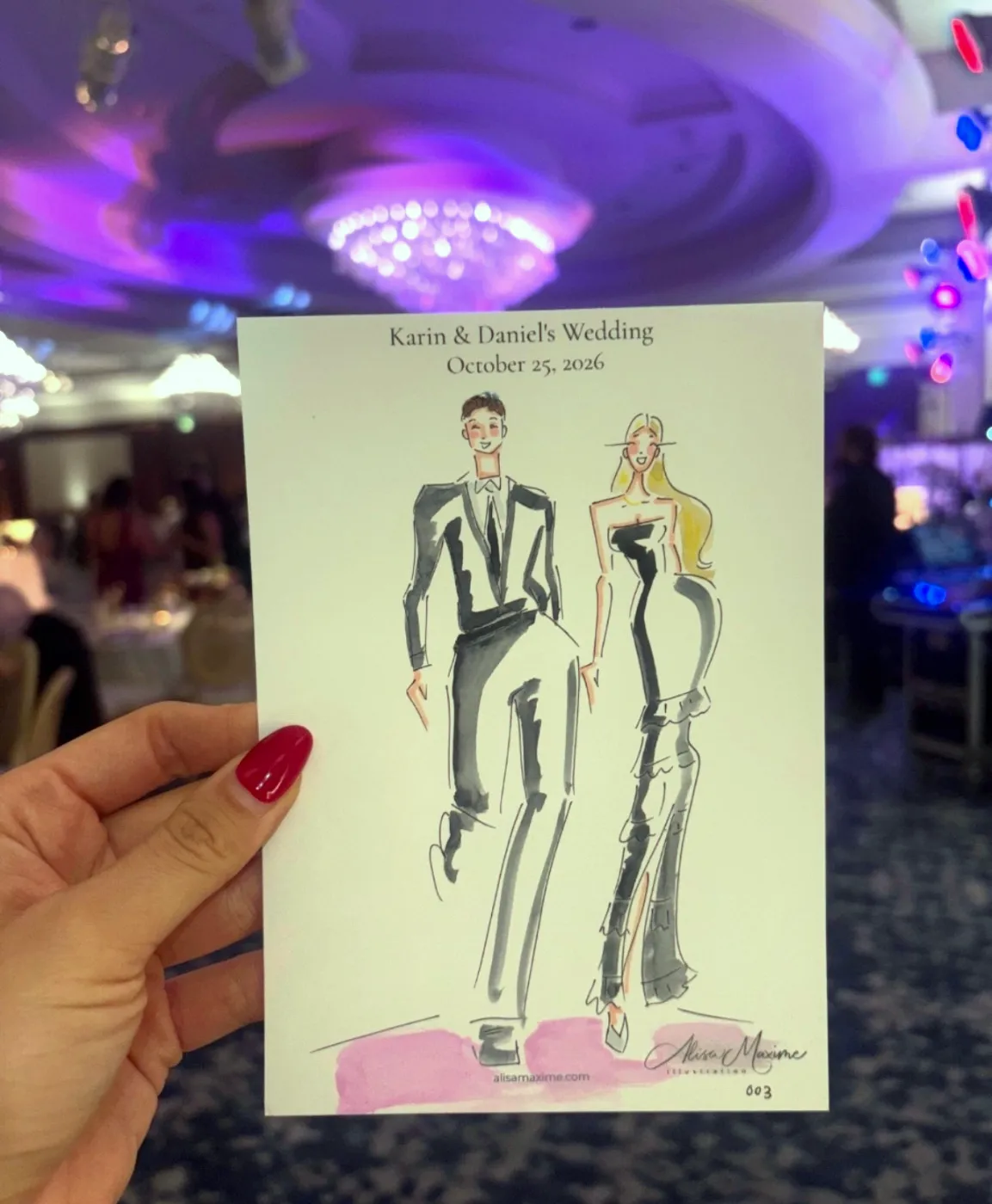 Live fashion sketch 3 from Wedding at Four Seasons Hotel Westlake Village