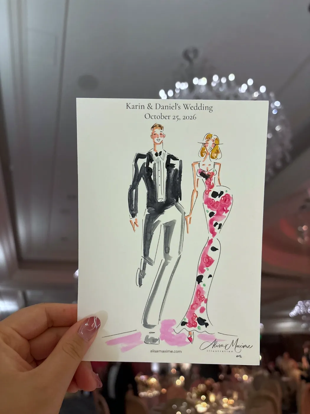 Live fashion sketch 14 from Wedding at Four Seasons Hotel Westlake Village