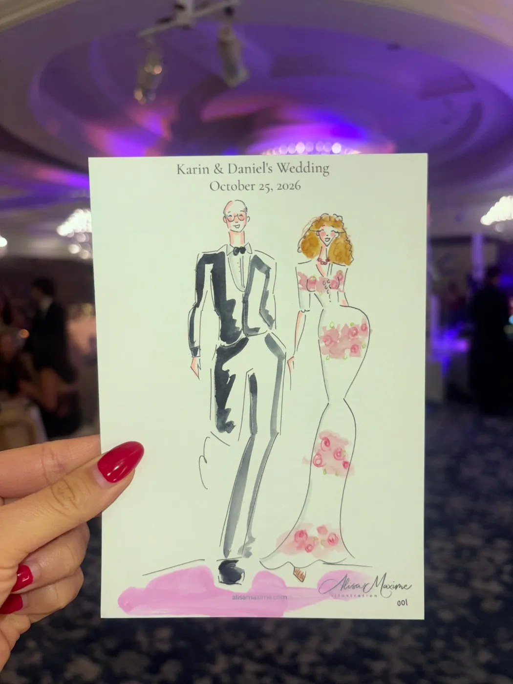 Live sketch from Wedding at Four Seasons Hotel Westlake Village