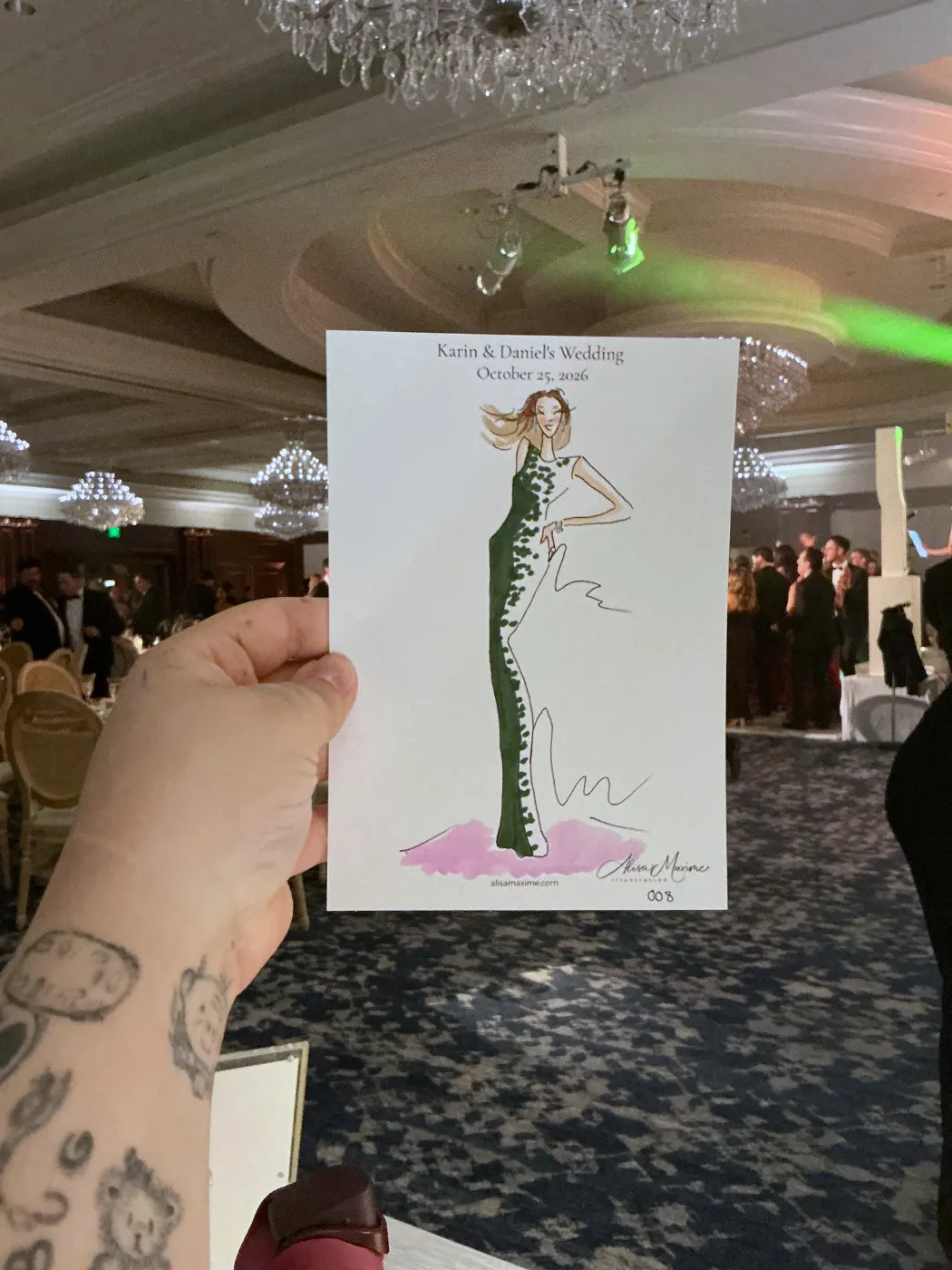Live fashion sketch 8 from Wedding at Four Seasons Hotel Westlake Village
