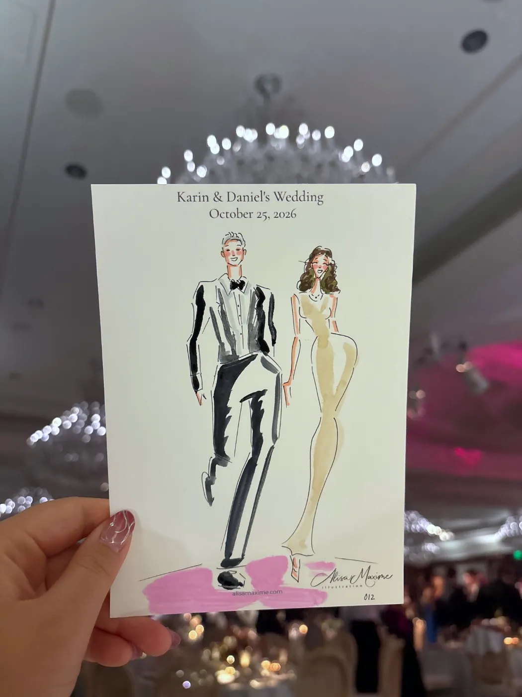 Live fashion sketch 12 from Wedding at Four Seasons Hotel Westlake Village