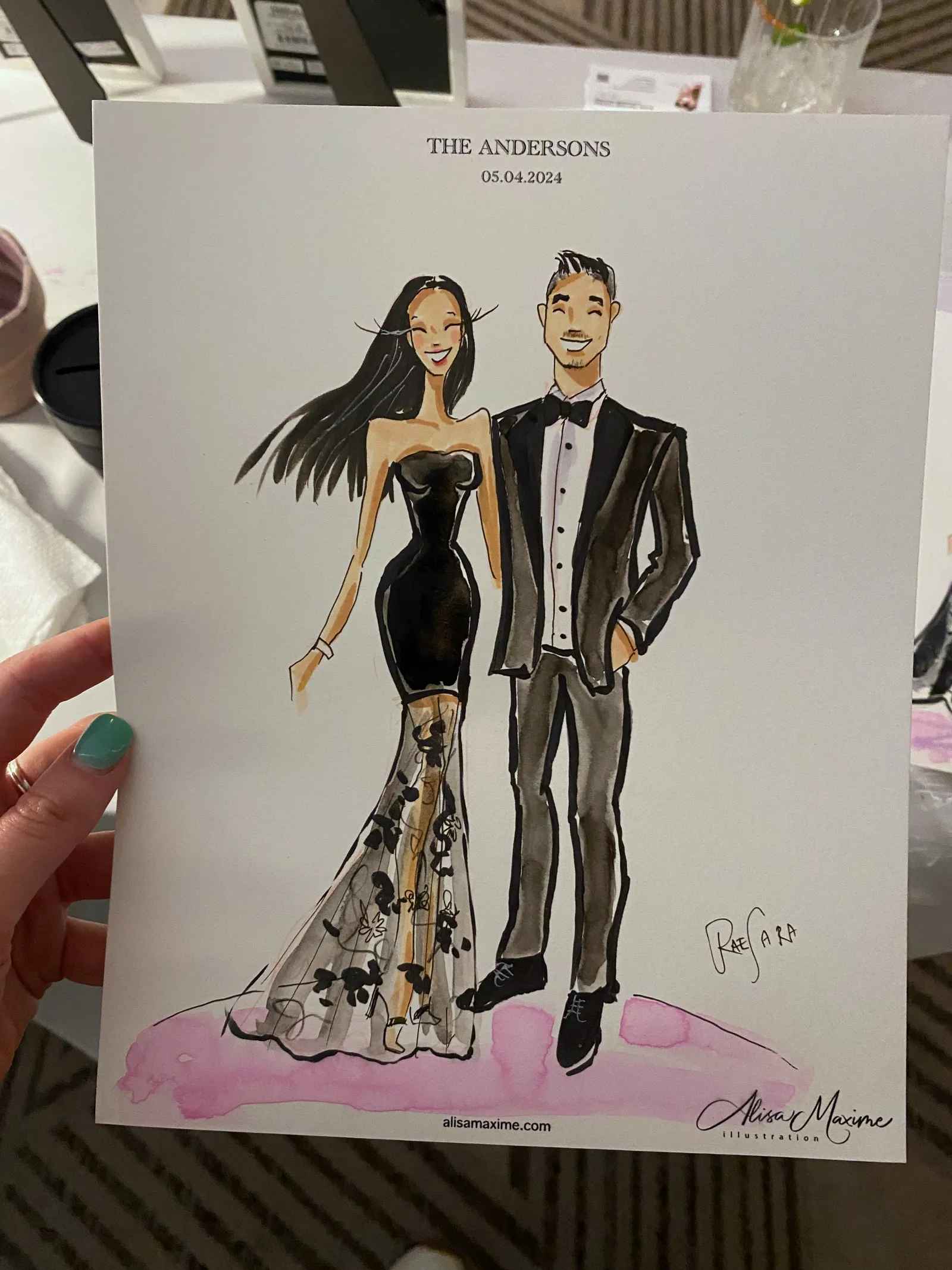 Live fashion sketch 3 from Elegant Wedding Celebration at Thompson Dallas