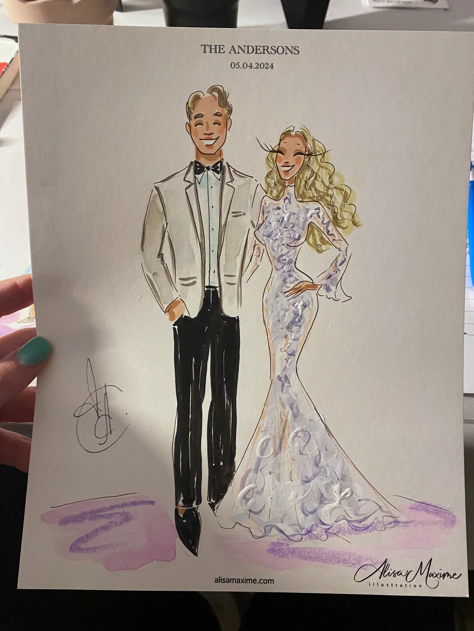 Live fashion sketch 16 from Elegant Wedding Celebration at Thompson Dallas