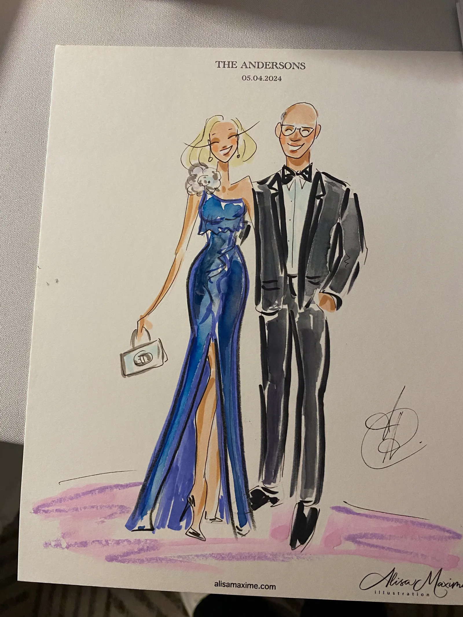 Live sketch from Elegant Wedding Celebration at Thompson Dallas