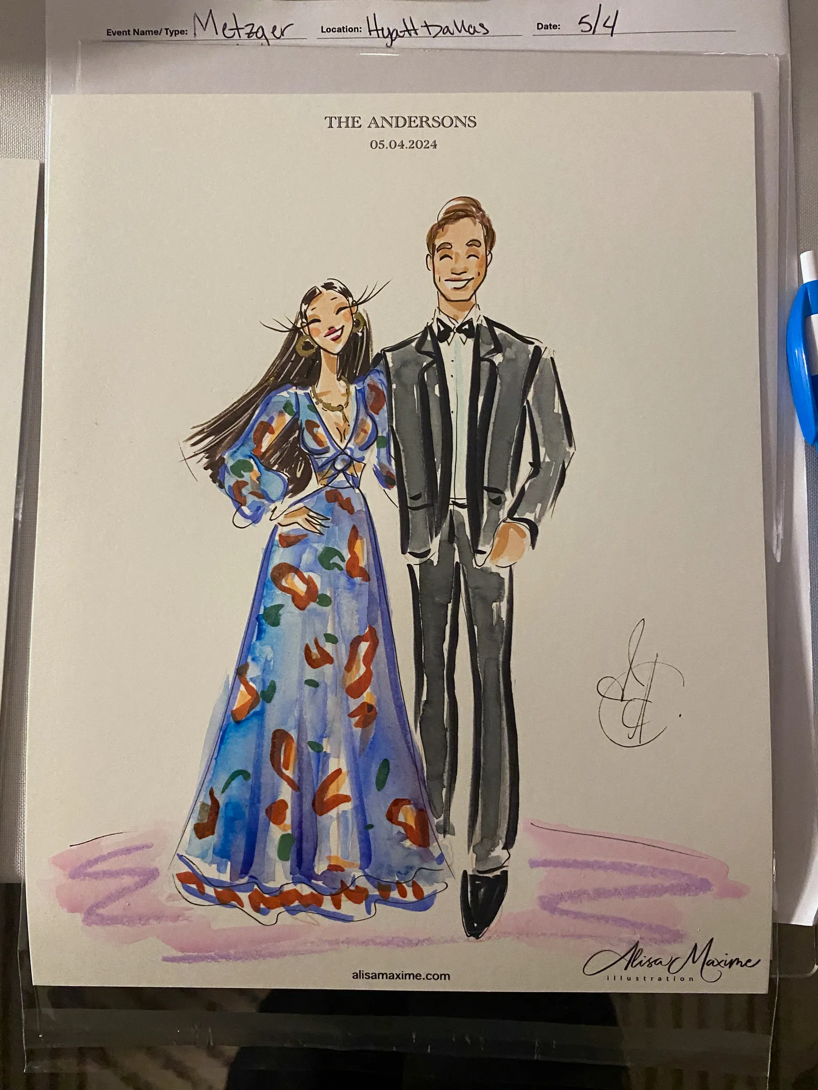 Live fashion sketch 13 from Elegant Wedding Celebration at Thompson Dallas