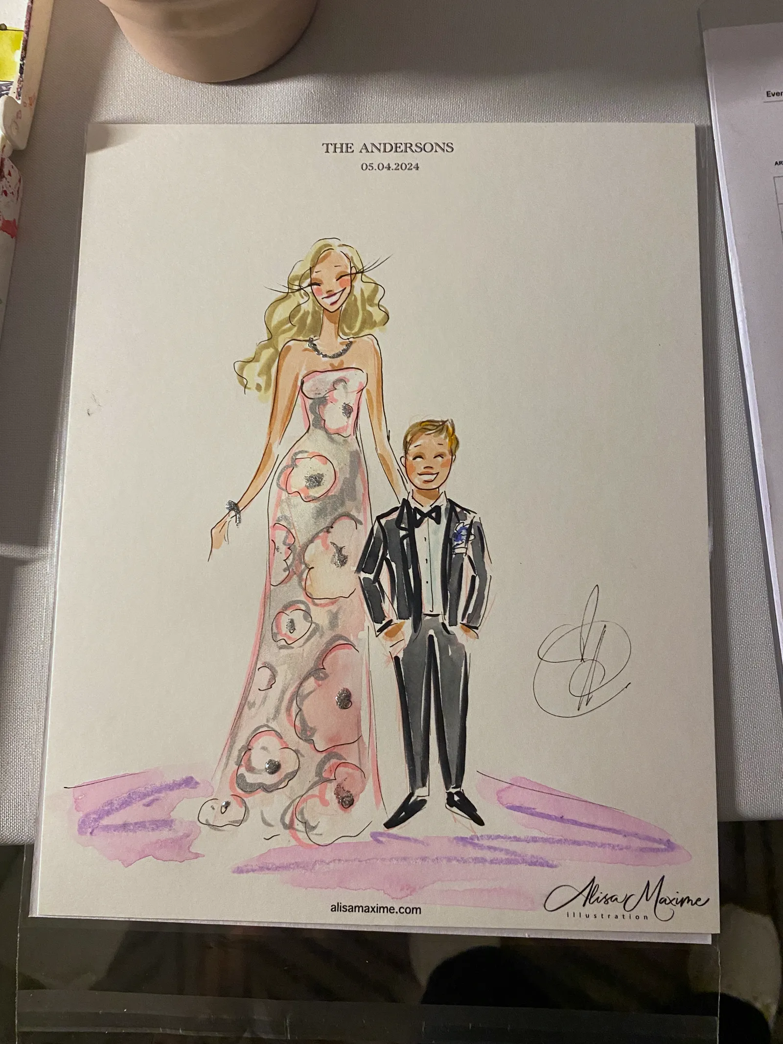 Live fashion sketch 12 from Elegant Wedding Celebration at Thompson Dallas