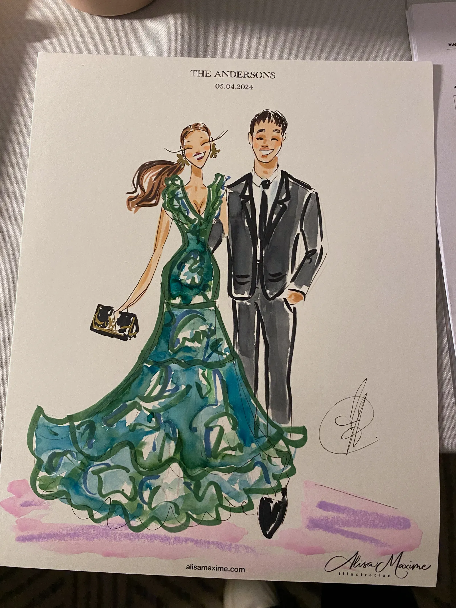 Live fashion sketch 4 from Elegant Wedding Celebration at Thompson Dallas