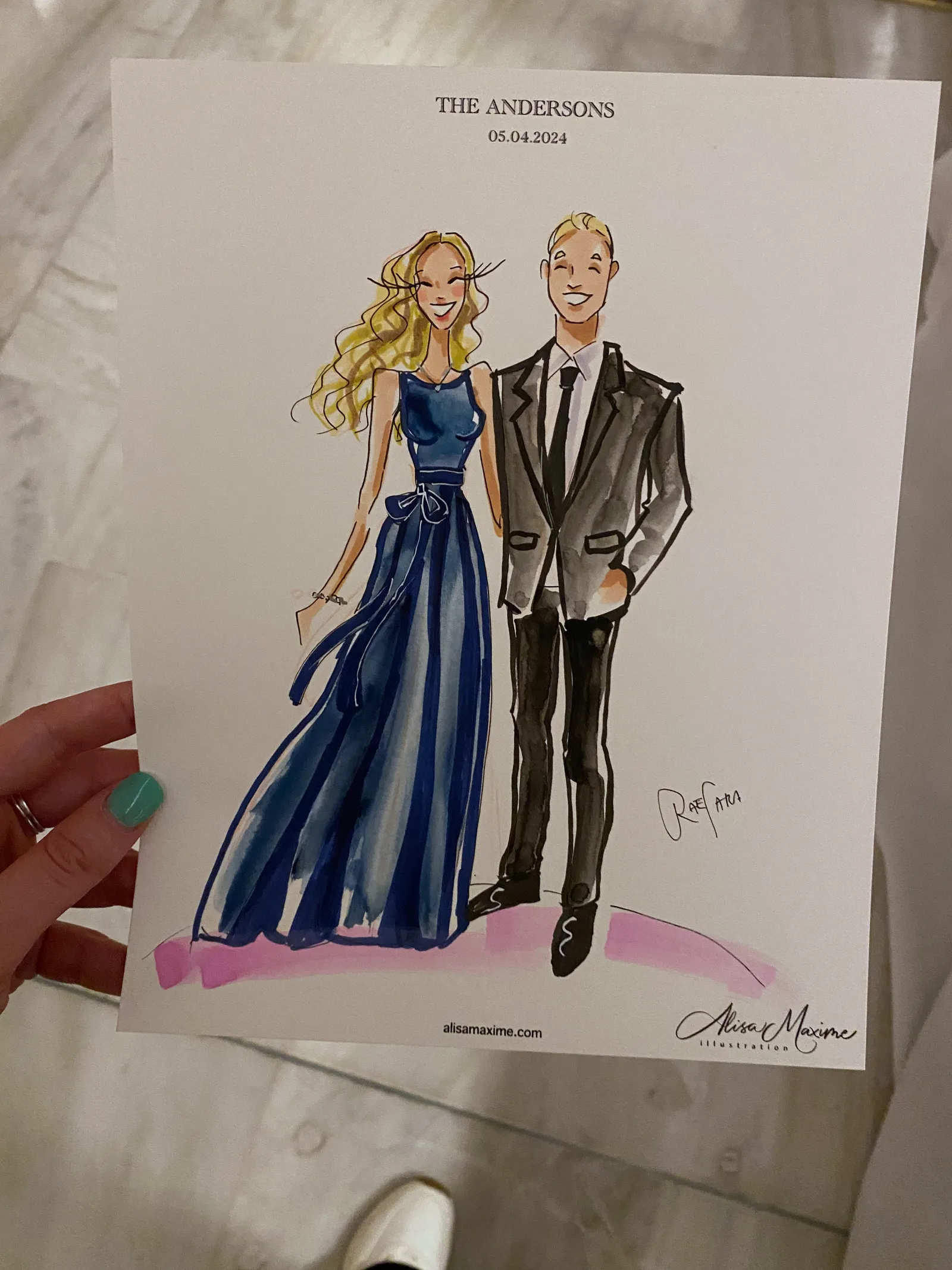 Live fashion sketch 7 from Elegant Wedding Celebration at Thompson Dallas