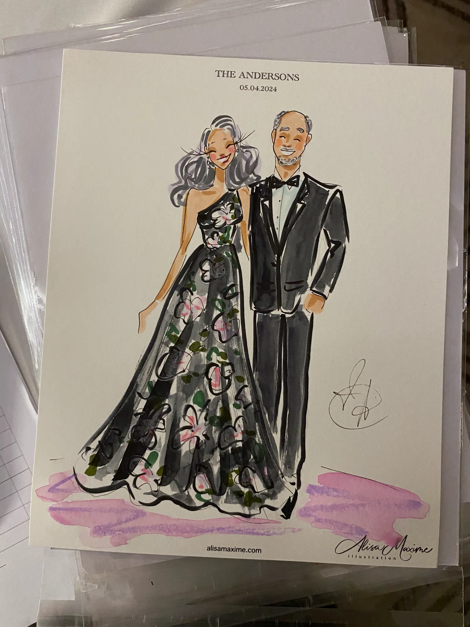Live fashion sketch 2 from Elegant Wedding Celebration at Thompson Dallas
