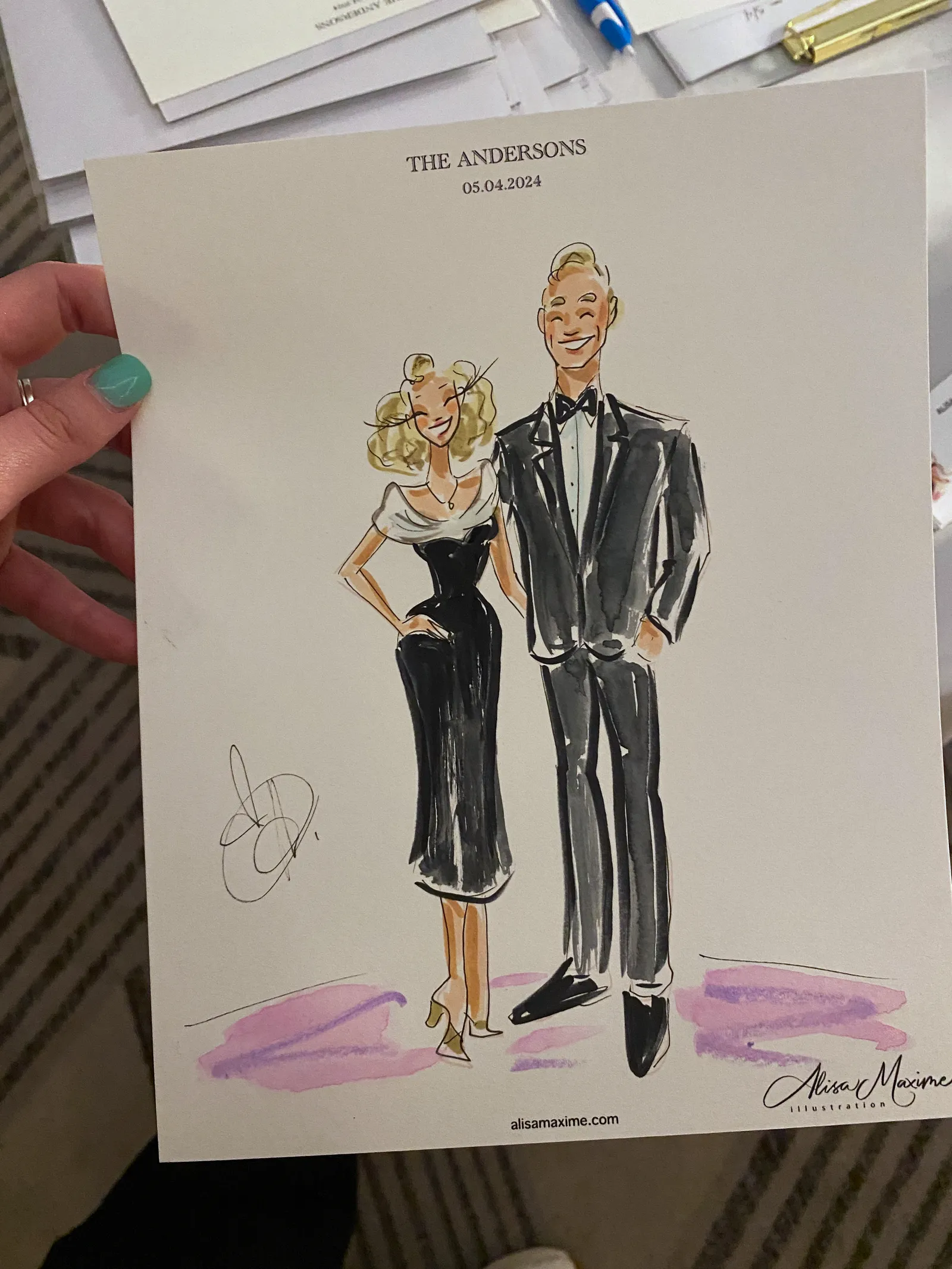 Live fashion sketch 9 from Elegant Wedding Celebration at Thompson Dallas