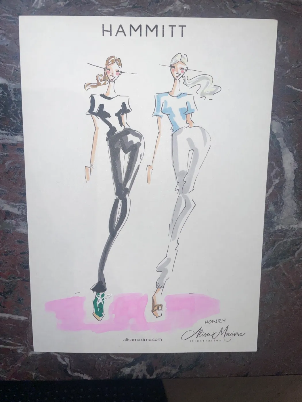 Live fashion sketch 2 from Hammitt In-store Event in Lincoln Park, Chicago
