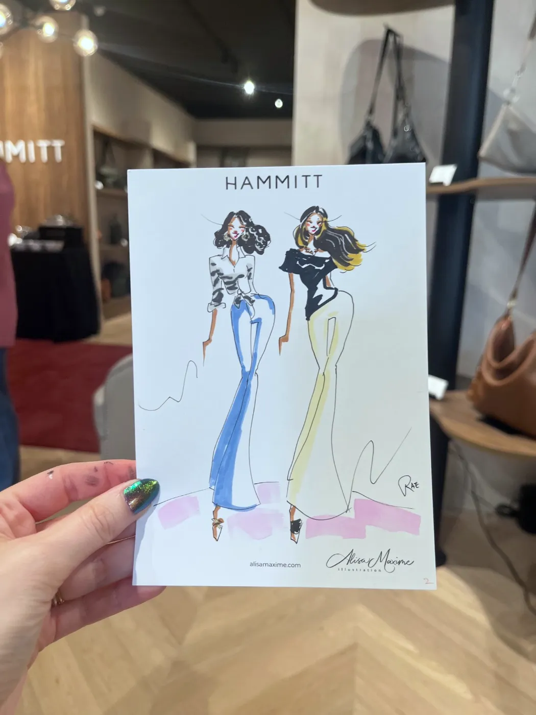 Live fashion sketch 3 from Hammitt In-store Event in Lincoln Park, Chicago