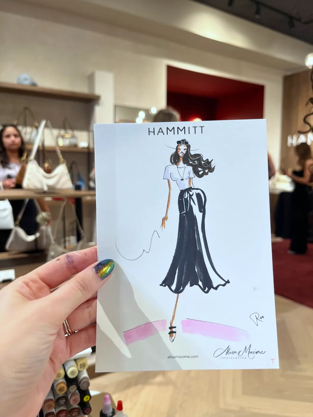 Live fashion sketch 7 from Hammitt In-store Event in Lincoln Park, Chicago
