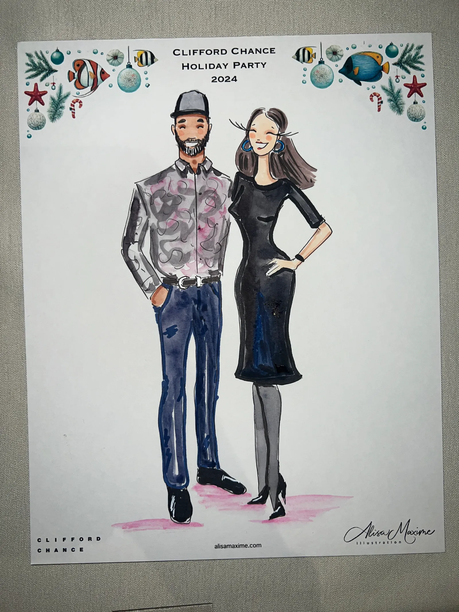 Live fashion sketch 14 from Corporate Party at Downtown Aquarium, Houston