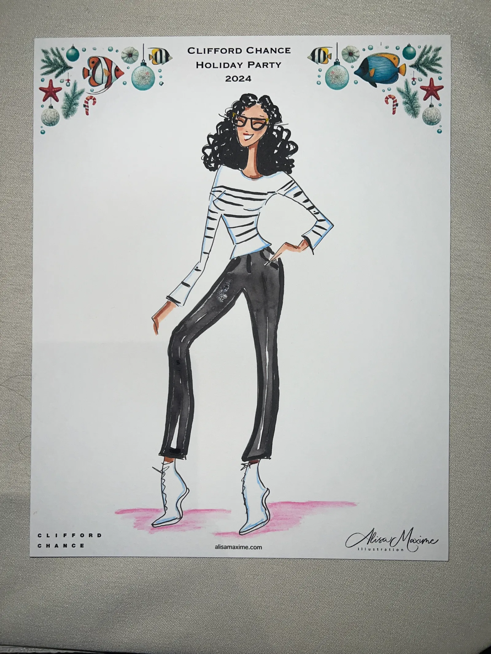 Live fashion sketch 16 from Corporate Party at Downtown Aquarium, Houston