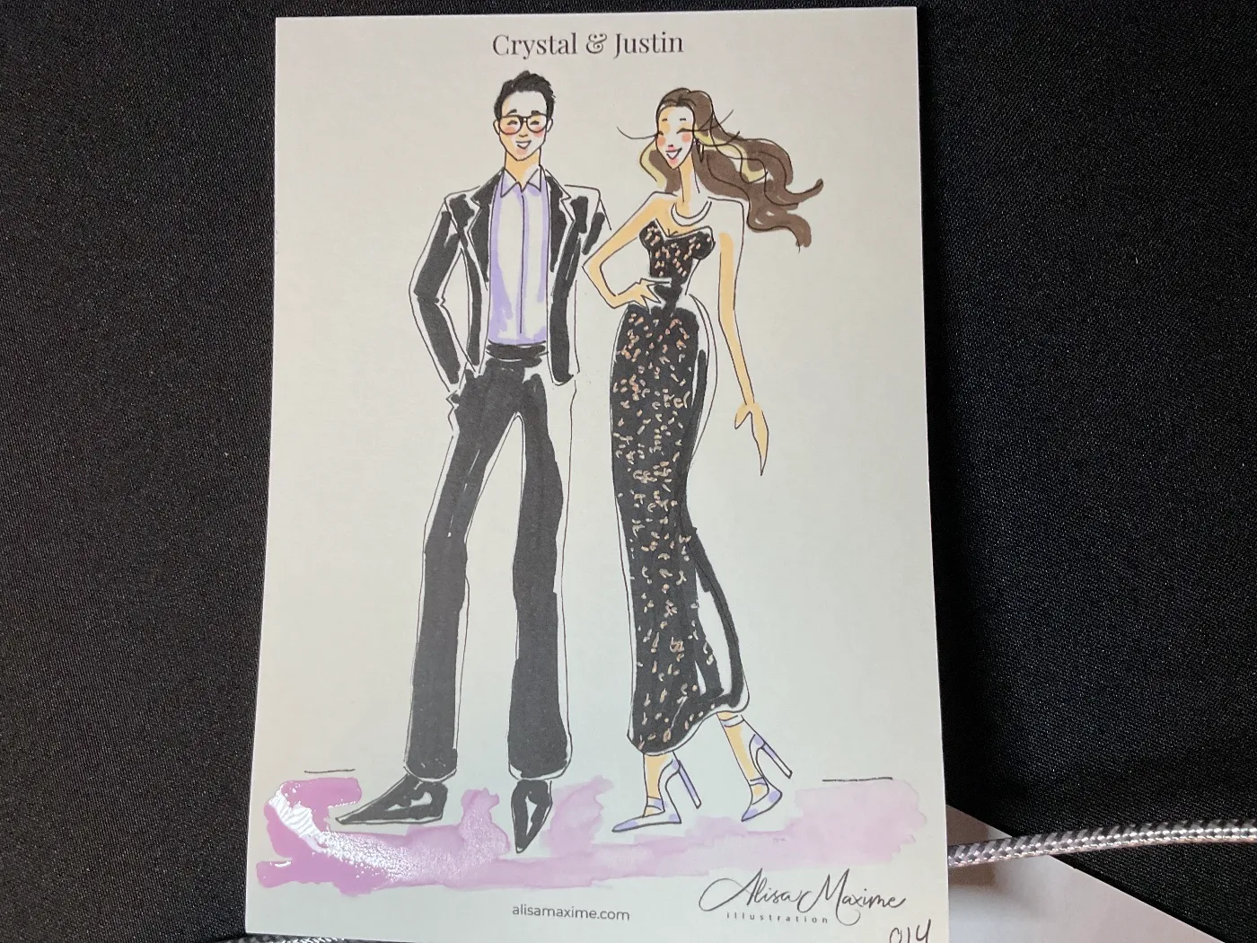 Live fashion sketch 14 from Wedding at Adler Planetarium, Chicago