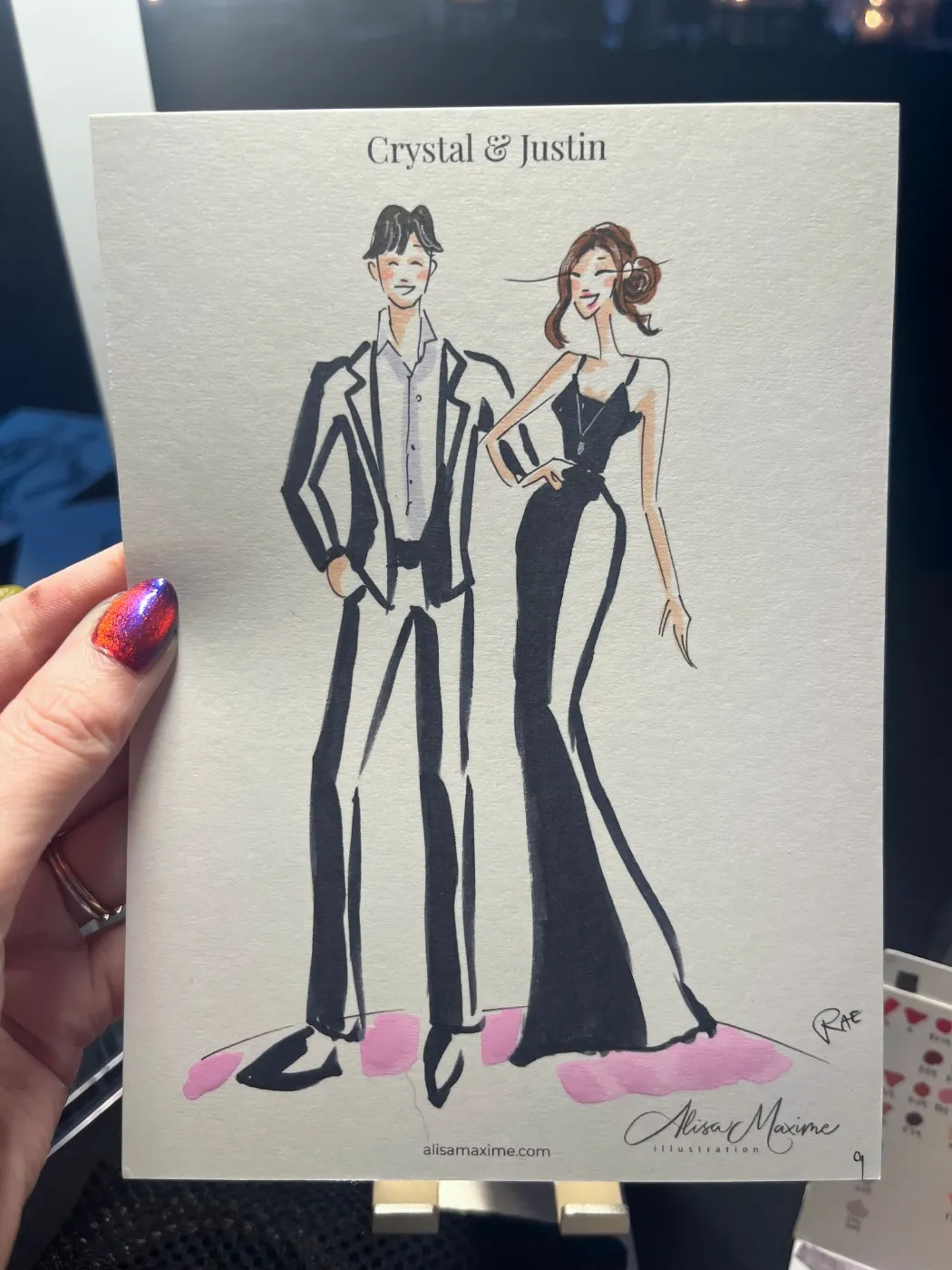 Live sketch from Wedding at Adler Planetarium, Chicago