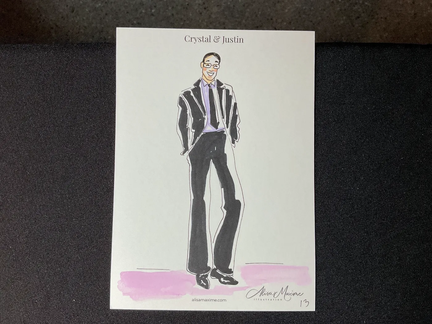 Live fashion sketch 13 from Wedding at Adler Planetarium, Chicago