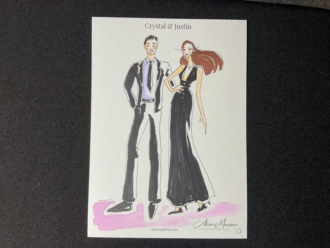 Live fashion sketch 10 from Wedding at Adler Planetarium, Chicago